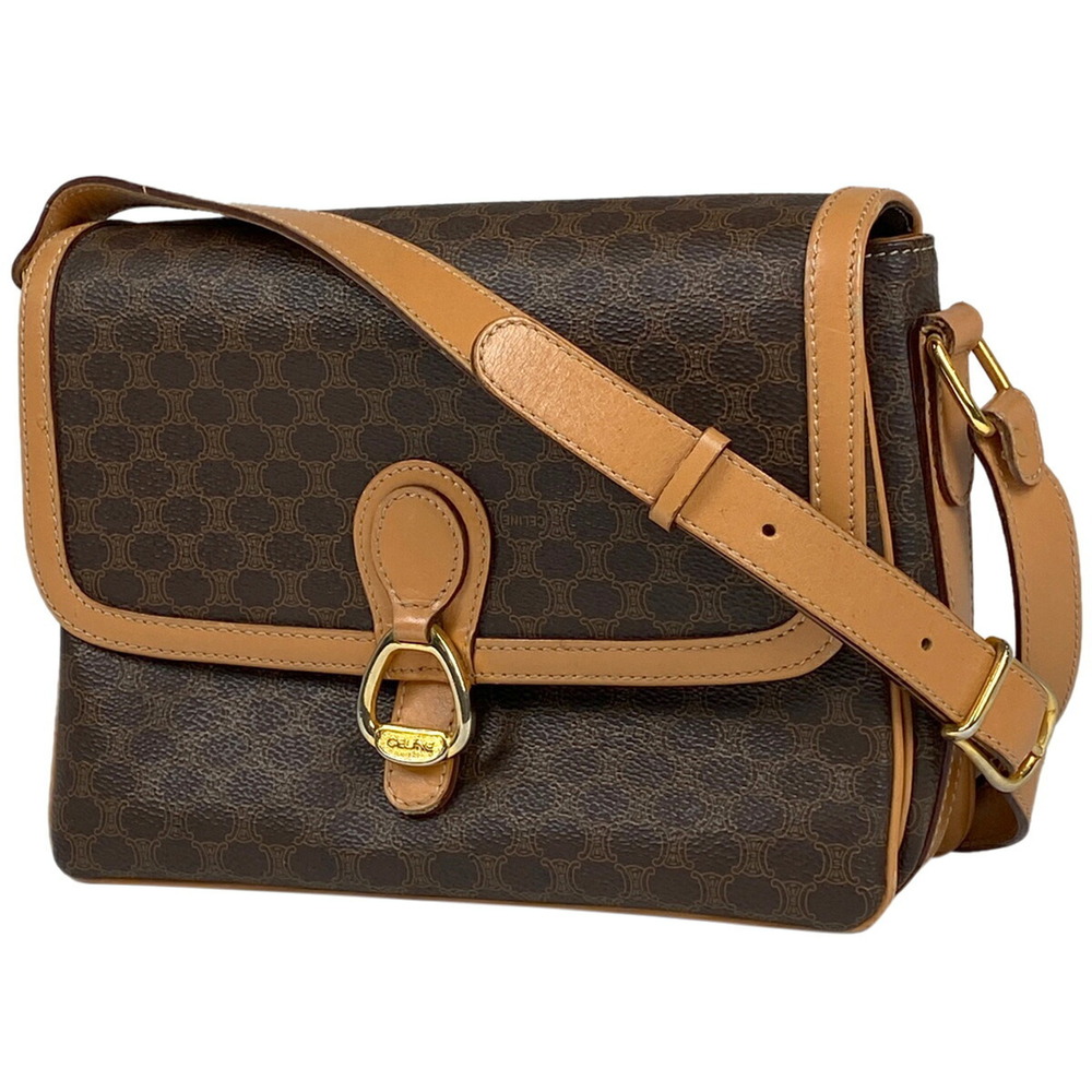 Celine Macadam shoulder bag cross Body Bum Crossbody Belt canvas brown